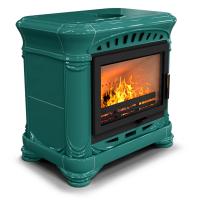 КимрПечь Камин с изразцами Модерн центральный Волна (топка: Ладья-700)