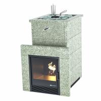 Печь для бани ИзиСтим Сочи в полноценном кожухе Жадеит с открытым верхом