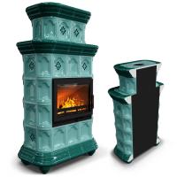 КимрПечь Керамическая печь Истра пристенный двухъярусный Волна (комплектация: Облицовка для топок Ладья-700, Erik-700)