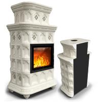 КимрПечь Керамическая печь Истра пристенный двухъярусный Ваниль (комплектация: Астов-МЛ700)