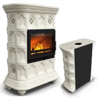 КимрПечь Печь для дома на дровах Истра пристенный Ваниль (комплектация: Ладья-700)