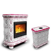 КимрПечь Изразцовый камин Медальон центральный Сакура (топка: Ладья-700) (топка: Ладья-700)