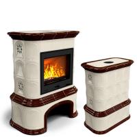 КимрПечь Прованс с дровником центральный Шоколад (топка: Ладья-600)