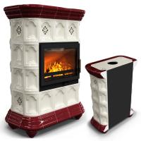 КимрПечь Истра пристенный Вишня (комплектация: Облицовка для топок Ладья-700, Erik-700)