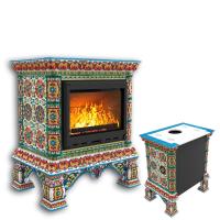 КимрПечь Изразцовая печь Кострома пристенный Май (топка: Ладья-600) (топка: Ладья-600)