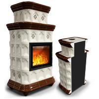 КимрПечь Керамическая печь Истра пристенный двухъярусный Шоколад (комплектация: Астов-МЛ700)