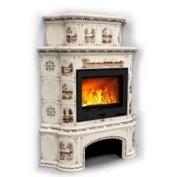 КимрПечь Прованс с дровником угловой двухъярусный Деревня (топка: Ладья-600)