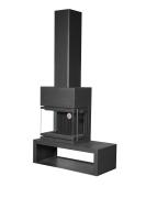 Камин МАДРИД на дровнике Гигант справа черный шамот подовый
