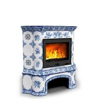 КимрПечь Прованс с дровником угловой Дельфт (топка: Ладья-700)