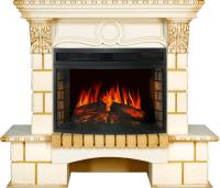 Комплект Портал Royal Flame Pierre Luxe Decor Шампань слоновая кость с патиной + Очаг Royal Flame Dioramic 25 LED FX
