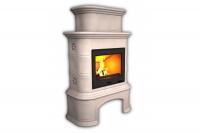 Камин КимрПечь Прованс с дровником пристенный двухъярусный Белый