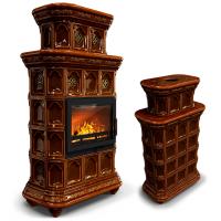 КимрПечь Истра центральный двухъярусный Каштан (комплектация: Ладья-600)