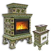 КимрПечь Изразцовая печь Кострома центральный двухъярусный Июль (топка: Ладья-600) (топка: Ладья-600)