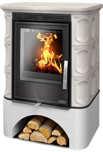 Печь-камин ABX Marina KPI, белый цоколь, с допуском воздуха извне