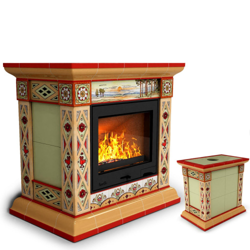 КимрПечь Билибин центральный Лето (топка: Ладья-700) (топка: Ладья-700)