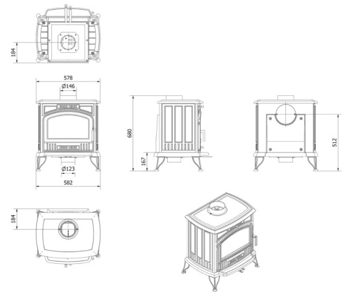 Печь Kratki Коза (Koza) K6 ЭКО (ECO)