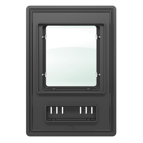 Дверка АСТОН (ASTON) 350 каминная Антрацит 360*525