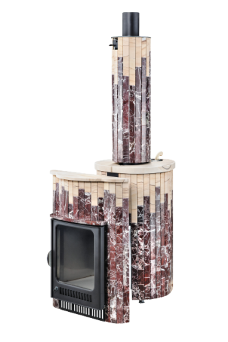 Портал Ферингер Ламель Россо Леванте + Окаменевшее дерево для печей серии ПФ