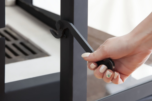 Топка Экокамин Альфа 700 LB два стекла левая черный шамот