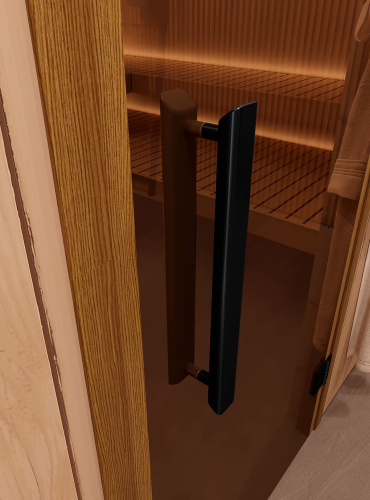 Дверь DoorWood стеклянная для сауны и бани "ФАВОРИТ ЧЕРНЫЙ (BLACK) бронза "