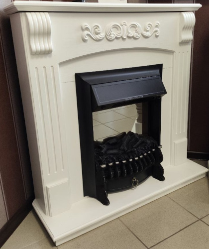 Комплект Угловой Портал RoyalFlame Sorrento Белый дуб + Очаг Фобос (Fobos) FX / Majestic FX