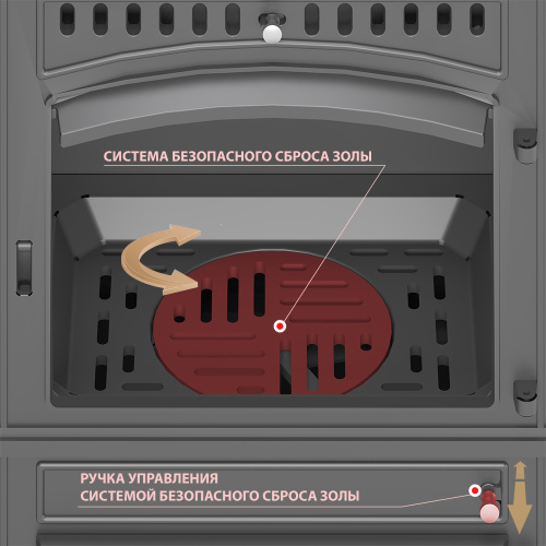 Печь-камин Везувий LV-12S "Антрацит" (конфорки)