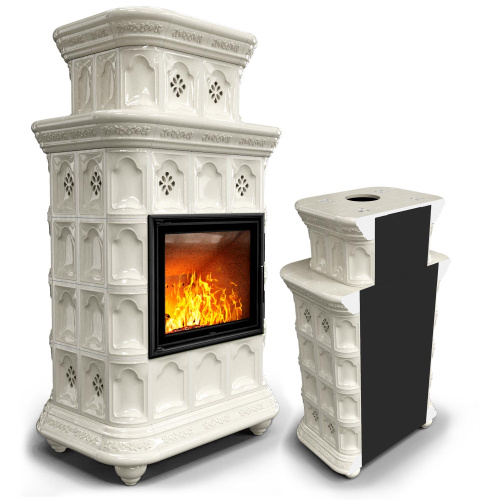 КимрПечь Керамическая печь Истра пристенный двухъярусный Ваниль (комплектация: Астов-МЛ700)