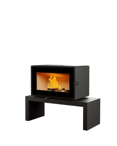 Печь-камин АСТОВ ASTOV КУБ 800 на подиуме