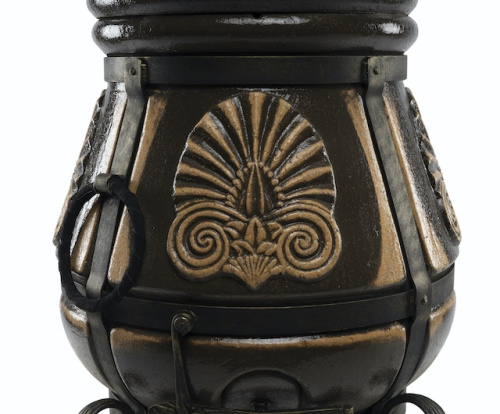 Тандыр ЭКО Греческий с откидной крышкой и откидным поддувалом на колесах