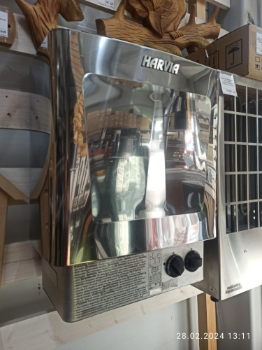 Печь Harvia Trendi KIP80T Steel (7-12м3) электрическая со встроенным пультом