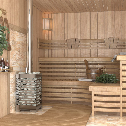 Печь для бани Везувий ASTON (АСТОН) 12 INOX стекло