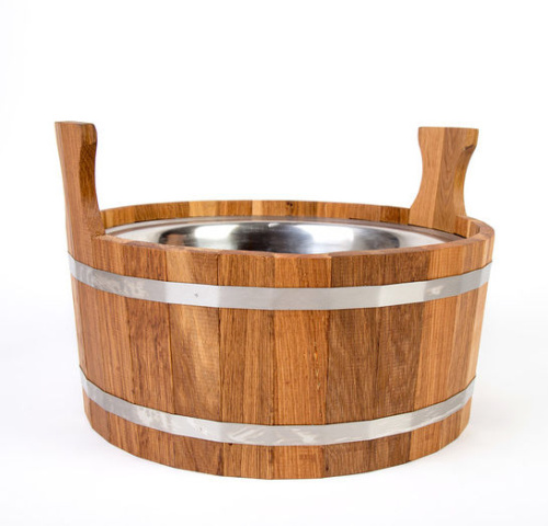 Шайка 15л нержавеющей вставкой дуб