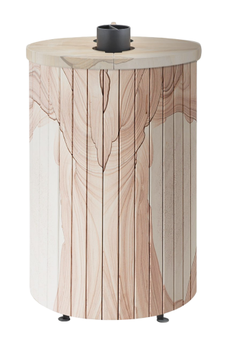 Печь для бани Ферингер Ламель Уют "Окаменевшее дерево" перенесенный рисунок до 18 м³ (серия ПФ)