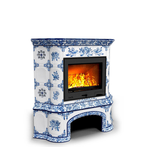 КимрПечь Прованс с дровником угловой Дельфт (топка: Ладья-600)