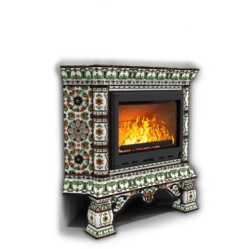 КимрПечь Изразцовая печь Кострома угловой Ноябрь (топка: Ладья-700)